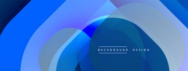 Soyut mavi şekiller örtüşür, dinamik görsel efekt yaratır. Modern tasarım arka planlar ve sunumlar için uygundur. Yumuşak gradyanlar.