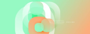 Soyut sıvı şekilleri kesişir. Renkler yeşilden turuncuya karışıyor. Arkaplan ve afişler için modern tasarım ögesi.