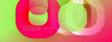 Soyut enerjik tasarım. Üst üste binen daireler dinamik görsel efekt yaratır. Gradyan renkler düzgün bir şekilde harmanlanarak modern estetik sunuyor.