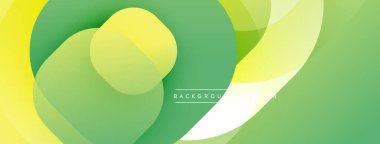 Soyut tasarım özellikleri üst üste binen sarı, yeşil şekiller. Yumuşak gradyanlar dinamik görsel akış yaratır. Minimalist estetik, modern kompozisyon.