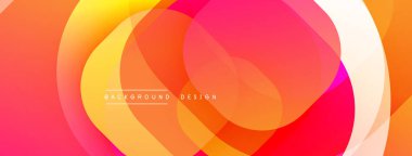 Soyut renkli katmanlar dinamik gradyan arkaplan oluşturur. Sıcak tonlar hakim, modern görsel cazibe sunuyor.