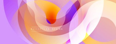 Soyut sıvı şekilleri, canlı renkler, pürüzsüz gradyanlar. Arka planlar ve sunumlar için modern tasarım öğesi. Mor, turuncu renkler egemen.