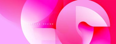 Soyut pembe, mor renkler. Üst üste binen şekiller dinamik görsel efekt yaratır. Modern tasarım elemanları.