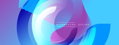 Soyut tasarım özellikleri üst üste binen renkli daireler. Gradyan gölgeler dinamik görsel efekt yaratır. Modern, canlı kompozisyon.