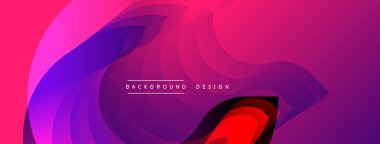 Soyut sıvı şekiller, canlı pembeler, morlar, kırmızılar harmanlanır. Modern tasarım elementleri dinamik görsel deneyimler yaratır. Arkaplan metni mevcut.