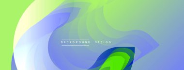 Soyut sıvı şekiller, canlı yeşil, mavi renkler. Modern tasarım elementleri dinamik görsel deneyimler yaratır. Yumuşak eğimler, pürüzsüz geçişler.