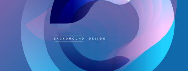 Soyut akışkan şekiller, mavi mor renkler. Modern tasarım, gradyan etkisi, dinamik kompozisyon. Minimalist estetik, temiz çizgiler, görsel uyum.