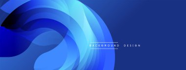 Soyut mavi katmanlar akıcı ve dinamik bir zemin oluşturur. Modern tasarım, hareket, derinlik ve entelektüelliği çağrıştırıyor. Basit, temiz estetik..