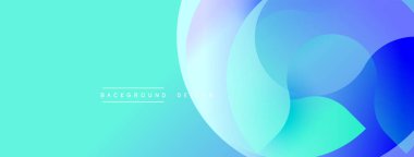 Soyut turkuaz arka plan. Üst üste binen daireler dinamik görsel efekt yaratır. Sancaklar ve web siteleri için modern tasarım uygun.