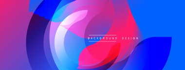 Soyut sıvı şekilleri canlı mavileri, pembeleri, morları harmanlıyor. Dinamik bileşim modern görsel etki yaratır. Arkaplan tasarımı ögesi.