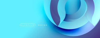 Soyut mavi arkaplan katmanlı dairesel şekiller. Gradyan renkler dinamik görsel efekt yaratır. Modern tasarım ögesi.