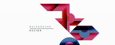 Soyut geometrik tasarım katmanlı şekiller, canlı pembeler, maviler, morlar içerir. Modern estetik, temiz hatlar, minimalist kompozisyon. Uygun arkaplan ögesi.