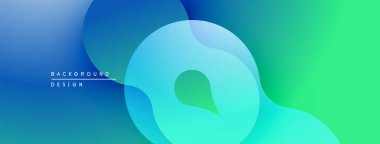 Soyut sıvı şekilleri, mavi yeşil gradyan. Modern tasarım, pürüzsüz geçişler, minimalist estetik. Arkaplan dokusu, dinamik bileşim.