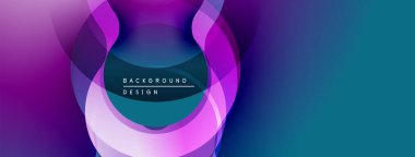Soyut akışkan şekiller, canlı mor, mavi renkler. Modern tasarım ögesi, dinamik bileşim, pürüzsüz gradyanlar.