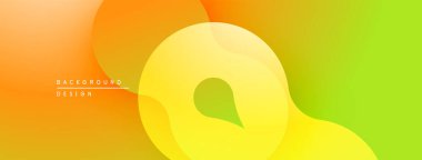 Soyut sıvı şekilleri, canlı gradyanlar. Turuncu, sarı, yeşil renkler kusursuz bir şekilde harmanlanır. Arka planlar için modern tasarım ögesi.