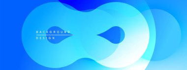 Soyut mavi şekiller örtüşüyor ve dinamik bir zemin oluşturuyor. Yumuşak eğimler derinliği, modern estetiği akla getiriyor. Minimalist tasarım.