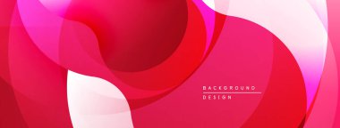 Soyut sıvı şekilleri, canlı kırmızılar, pembeler, beyazlar dinamik bir zemin oluşturur. Yumuşak eğimler hareketi, modern tasarım estetiği önerir.