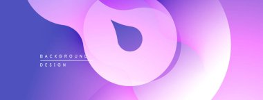 Soyut sıvı şekilleri örtüşür ve yumuşak eğimler yaratır. Mor, pembe, beyaz renkler kusursuz bir şekilde harmanlanır. Modern tasarım ögesi.