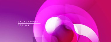 Soyut pembe tasarım. Üst üste binen daireler dinamik görsel efekt yaratır. Dereceli gölgeler derinlik ekler, modern estetik.