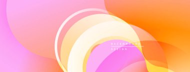 Soyut arkaplan özellikleri akan şekiller, sıcak renkler. Pembe, turuncu, sarı renkler kusursuz bir şekilde harmanlanmış modern tasarım yaratıyor..