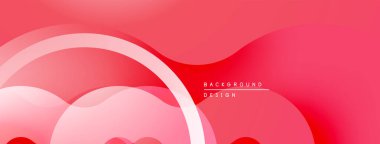 Soyut kırmızı arkaplan. Üst üste binen şekiller dinamik ve modern görsel efektler yaratır. Dijital projeler için uygun minimalist tasarım.