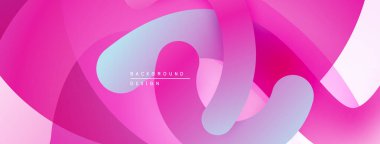 Soyut sıvı şekiller, pembe renkler baskın gelir. Yumuşak gradyanlar dinamik görsel akış yaratır. Arka planlar için modern tasarım ögesi.