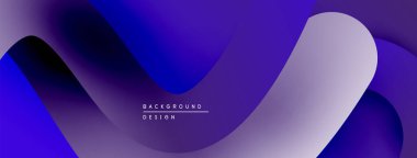 Soyut sıvı şekiller, mor renkler düzgün bir şekilde harmanlanır. Modern tasarım sakin ve dinamik hissi çağrıştırıyor. Minimalist estetik.