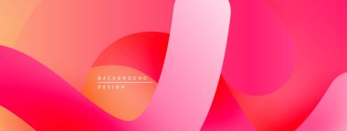 Soyut gradyanlar, akan şekiller, canlı pembeler, portakallar modern arkaplan tasarımı yaratır. Yumuşak geçişler, dinamik kompozisyon.