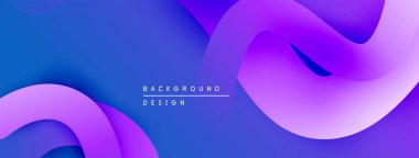 Soyut akışkan şekiller, canlı mavi mor gradyanlar. Modern tasarım, pürüzsüz kıvrımlar dinamik arkaplan yaratır. Minimalist estetik.