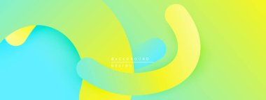 Soyut sıvı şekiller, canlı renklerin karışımı. Sarı, turkuaz, yeşil dinamik bileşim yaratır. Arka planlar için modern tasarım ögesi.