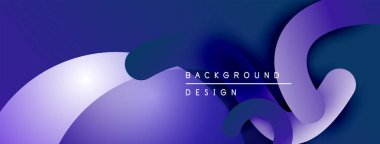 Soyut sıvı şekiller, mor renkler tasarımda baskın. Gradyan efektli modern arkaplan, basit metin örtüsü mevcut.