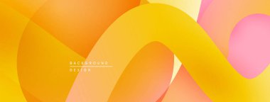 Soyut arkaplan özellikleri akan şekiller, sıcak renkler. Turuncu, sarı, pembe renkler sorunsuz bir şekilde harmanlanarak dinamik görsel efekt yaratır.