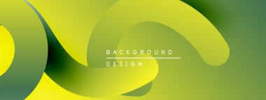 Soyut yeşil arkaplan. Düz kıvrımlar, dinamik görsel efekt yaratır. Modern tasarım, mevcut gradyanlar.