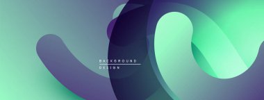 Soyut sıvı şekilleri, gradyanlar, deniz mavisi, mor renkler. Modern arkaplan tasarımı, pürüzsüz eğriler, dinamik bileşim.