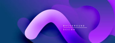 Soyut sıvı şekilleri, mor renkler baskın gelir. Modern tasarım elementleri dinamik görsel deneyimler yaratır. Arkaplan yenilik ve teknoloji öneriyor.