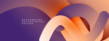 Soyut sıvı şekilleri örtüşür ve dinamik eğimli bir zemin oluşturur. Sıcak tonlar kompozisyona hakim, modern estetik.