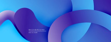 Soyut akışkan şekiller, canlı mavi mor gradyanlar. Modern tasarım öğesi, pürüzsüz eğriler dinamik bileşim yaratır. Arkaplan dokusu.