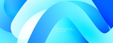 Soyut mavi katmanlar akıcı ve dinamik bir zemin oluşturur. Yumuşak eğimler hareketi, modern tasarım estetiği önerir.