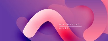 Soyut sıvı şekiller, canlı pembeler, morlar modern arka plan yaratır. Yumuşak gradyanlar dinamik görsel deneyim sunar.