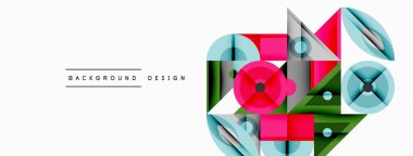 Soyut geometrik şekiller, canlı renkler, modern tasarım elementleri. Temiz kompozisyon, özgeçmiş ve sunumlar için uygun.