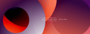 Soyut şekiller örtüşüyor, canlı gradyanlar yaratıyor. Kırmızı, mor renkler tasarımda baskın. Modern estetik, pürüzsüz geçişler sunar.