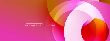 Soyut canlı katmanlar modern tasarım yaratır. Pembe, turuncu, sarı renkler düzgün bir şekilde harmanlanır. Minimum metin arkaplan kavramını gösterir.