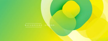 Soyut yeşil arka plan. Üst üste binen daireler modern tasarım yaratır. Gradyan etkisi derinlik ve görsel ilgi ekler. Basit, temiz estetik..