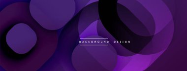 Soyut mor katmanlar akıcı dinamik tasarım yaratır. Yumuşak eğimler, üst üste binen şekiller hareketi, derinliği akla getiriyor. Modern estetik.