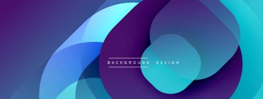 Soyut sıvı şekilleri kesişir. Mor, mavi renkler tasarımda baskın. Modern estetik, değişim etkisi derinlik yaratır. Minimalist kompozisyon.