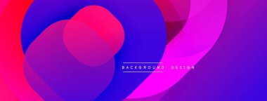 Soyut, enerjik şekiller çakışıyor. Pembe, mor renkler kompozisyona hakim. Modern tasarım akıcılık, enerji ve dinamizmi akla getiriyor. Arka plan fütüristik hissettiriyor..