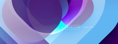 Soyut akışkan şekiller harmanlanır, canlı mor ve mavi renkler yaratır. Modern tasarım hareketi, enerjiyi, görsel cazibeyi çağrıştırıyor.