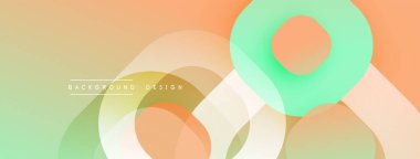 Soyut arkaplan özellikleri üst üste binen daireler, gradyanlar. Yumuşak pastel renkler modern, minimalist tasarım yaratır. Düz geçişler, görsel uyum..