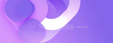 Soyut mor arkaplan. Üst üste binen şekiller akışkan ve dinamik görsel etki yaratır. Yumuşak eğimler, modern tasarım elementleri mevcut.