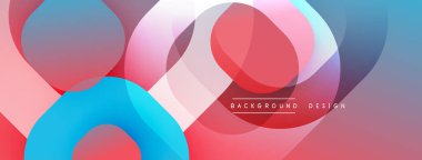 Soyut renkli çakışan daireler dinamik görsel efekt yaratır. Gradyan gölgeler harmanlanarak modern arkaplan tasarımı oluşturur. Pürüzsüz şekiller akıcılığı işaret eder..